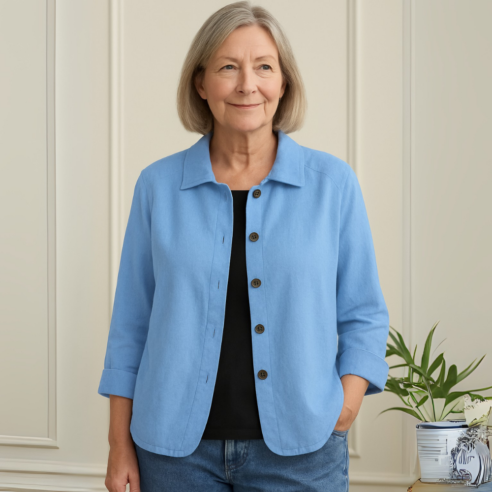 Adeline™|Light Shirt Jacket In A Linen Blend