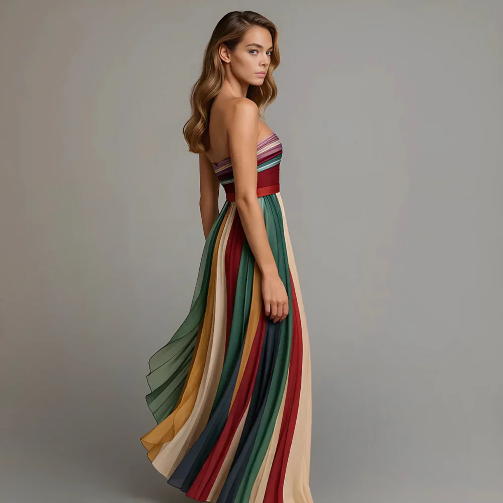 Olivia™|Colorful strapless dress