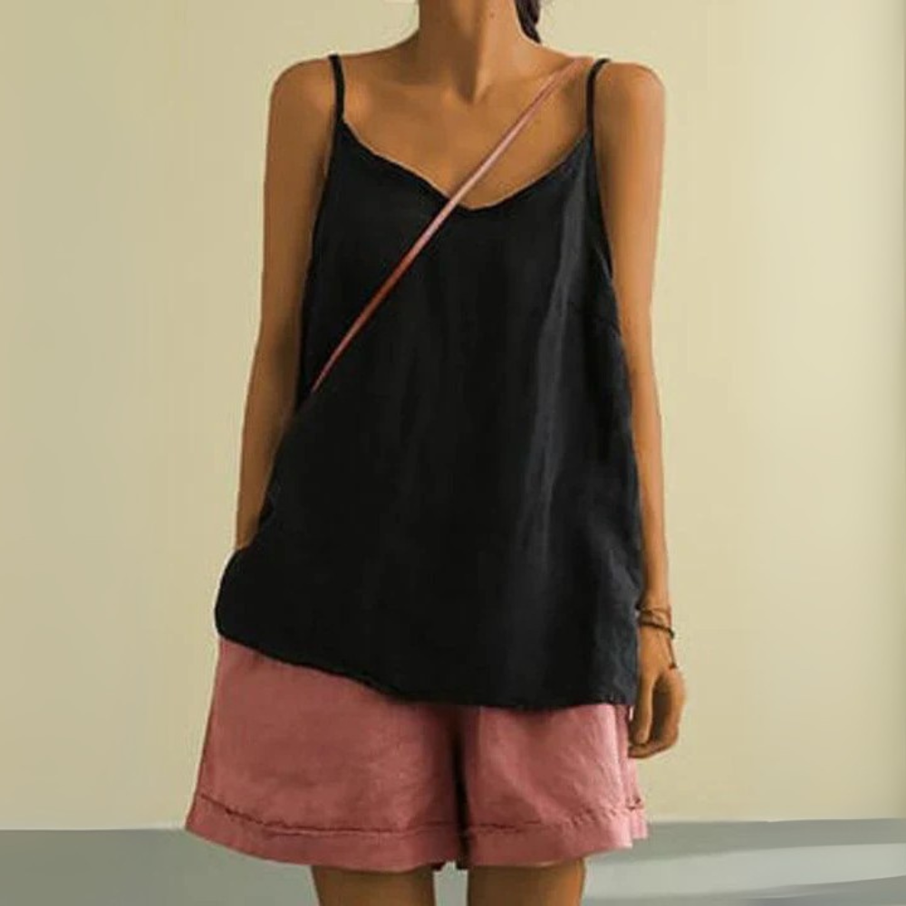 Tessa™|Spaghetti Strap Linen Top