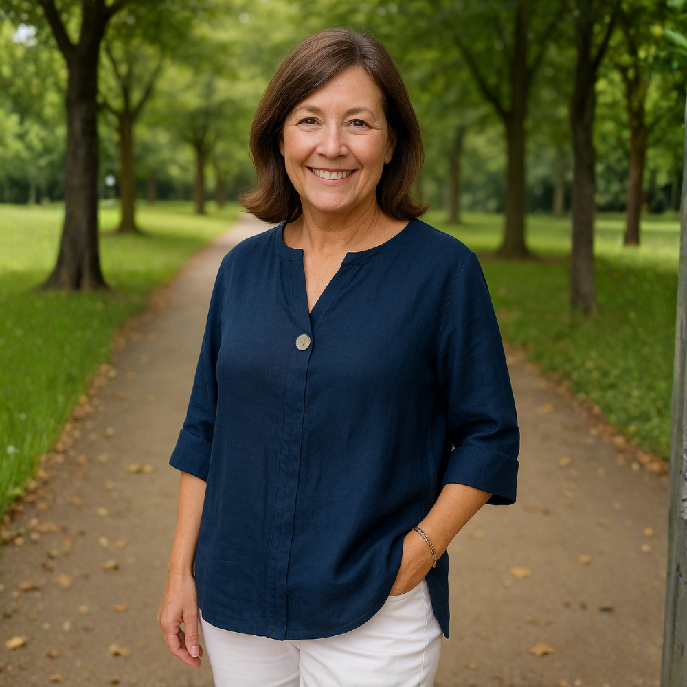 Alexis™|Flattering Linen Blouse