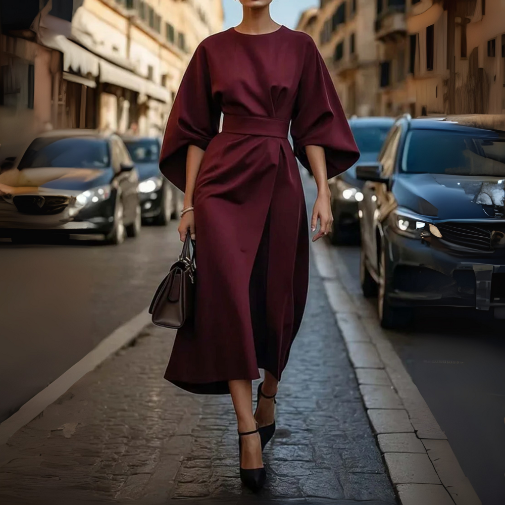 Kiki™|Maxi Length Evening Dress with Belt