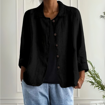 Adeline™|Light Shirt Jacket In A Linen Blend