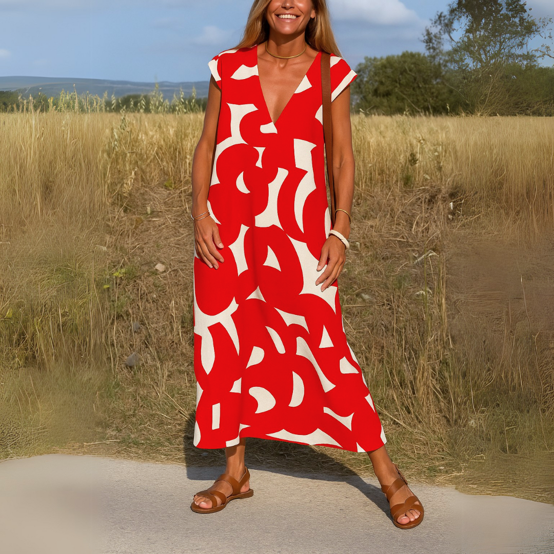 Aria™|Flowing v-neck dress