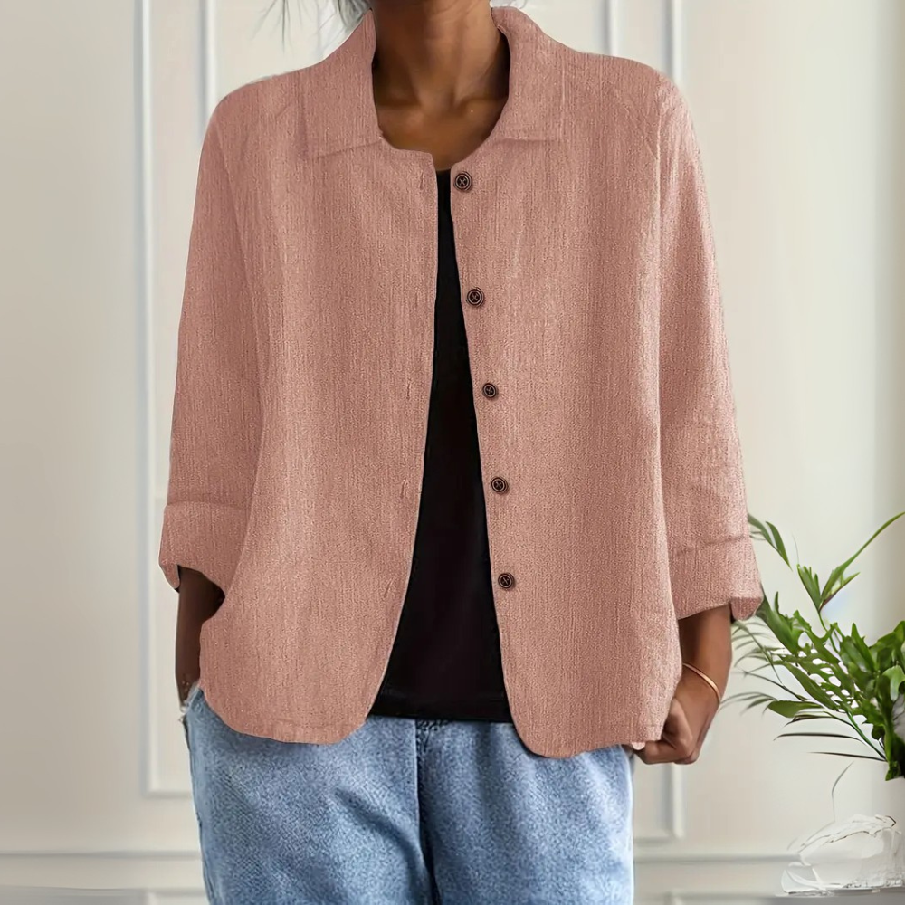 Adeline™|Light Shirt Jacket In A Linen Blend