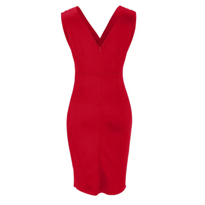 Inez™|Fitted Dress with V-Neckline and Slit
