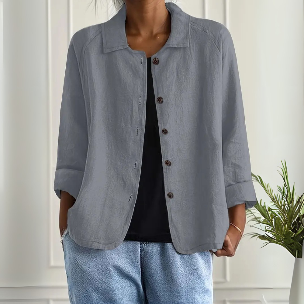 Adeline™|Light Shirt Jacket In A Linen Blend