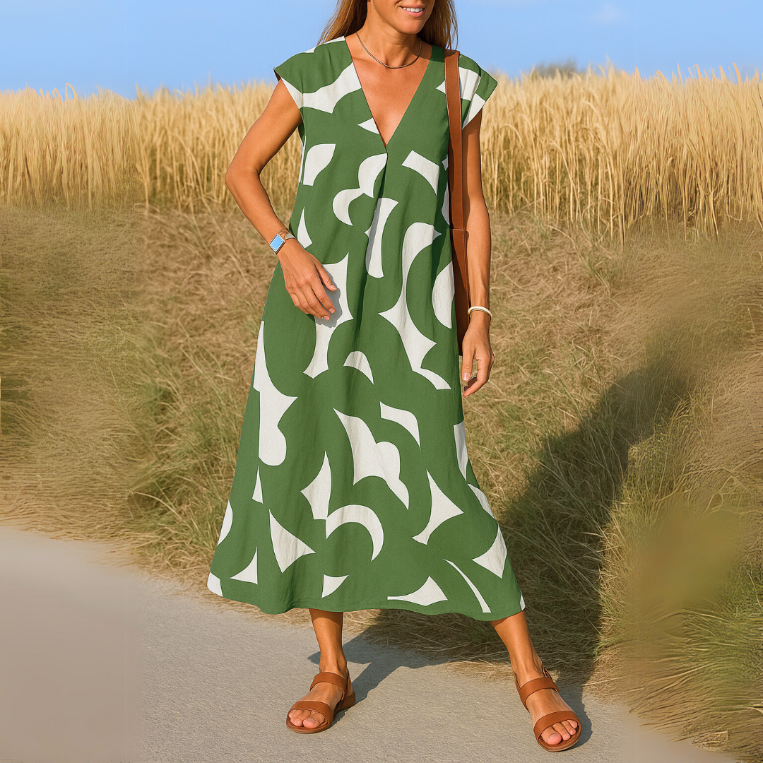 Aria™|Flowing v-neck dress