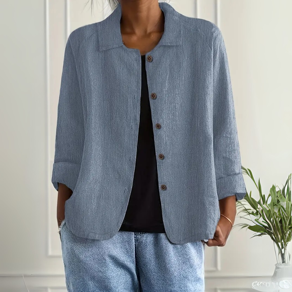 Adeline™|Light Shirt Jacket In A Linen Blend