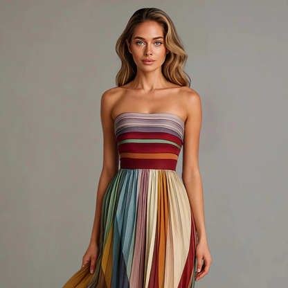 Olivia™|Colorful strapless dress