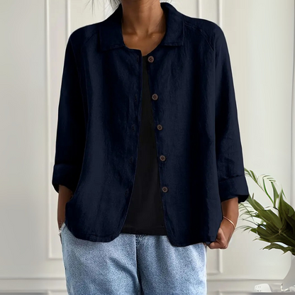 Adeline™|Light Shirt Jacket In A Linen Blend