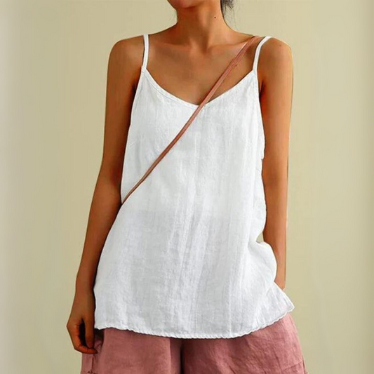 Tessa™|Spaghetti Strap Linen Top