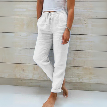 Nia™|Linen Blend Stretch Pants
