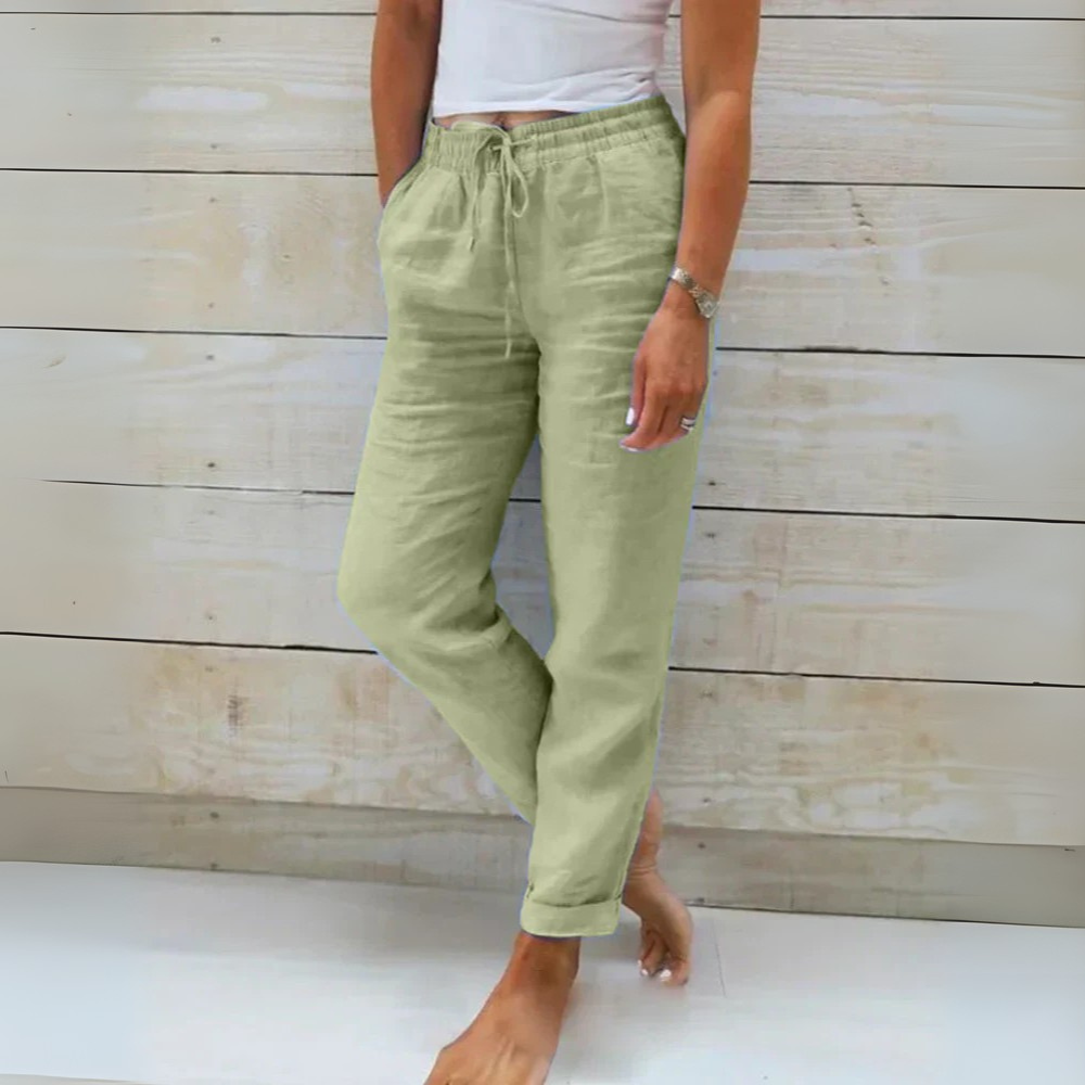 Nia™|Linen Blend Stretch Pants