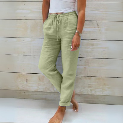 Nia™|Linen Blend Stretch Pants