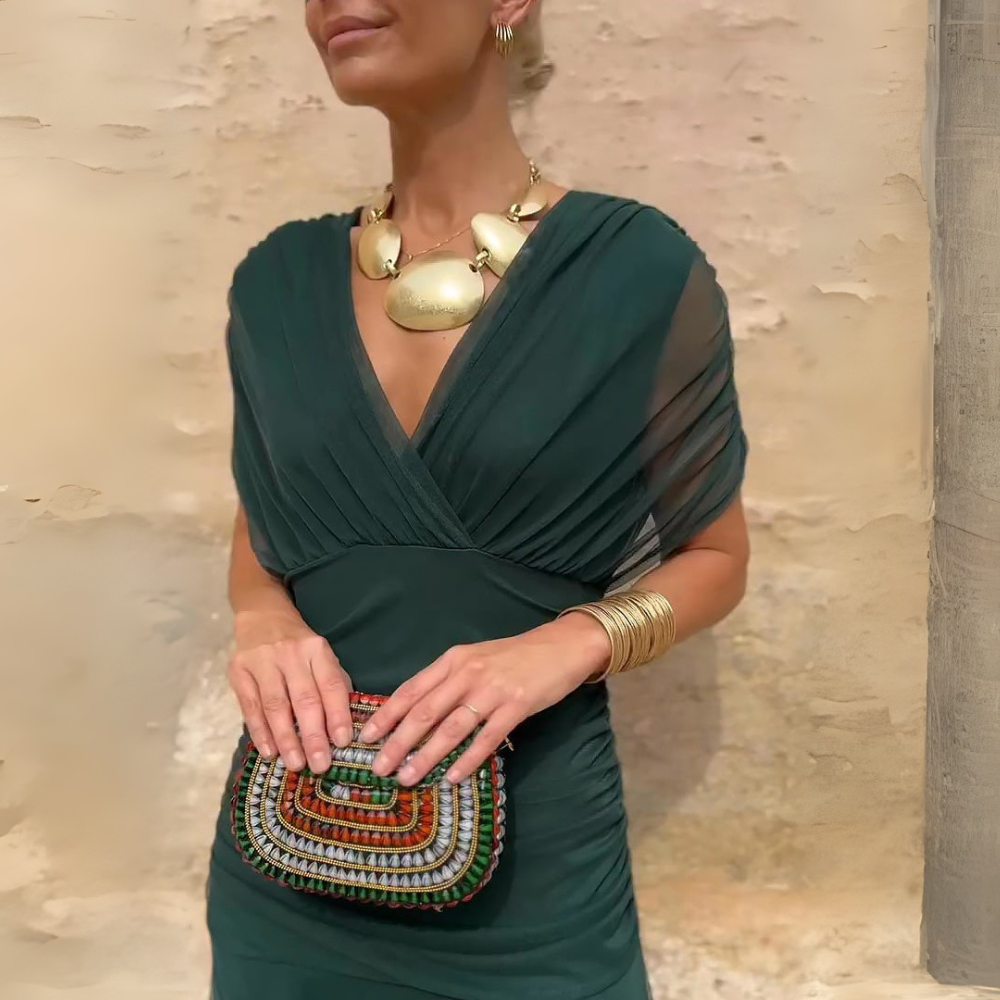 Eloise™|Elegant V-neck Maxi Dress
