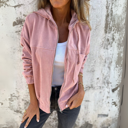Ruby™|Corduroy hooded jacket with zipper