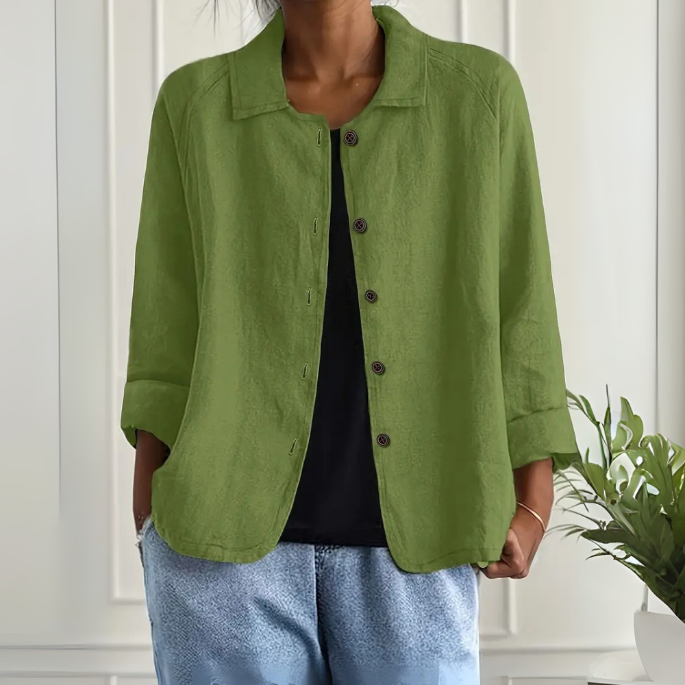 Adeline™|Light Shirt Jacket In A Linen Blend