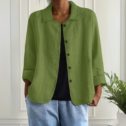 Adeline™|Light Shirt Jacket In A Linen Blend