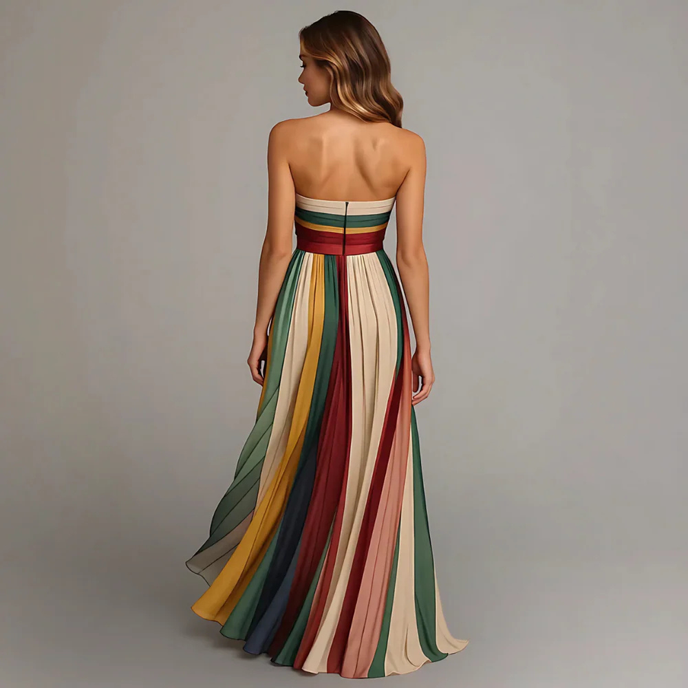 Olivia™|Colorful strapless dress