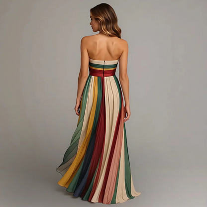 Olivia™|Colorful strapless dress