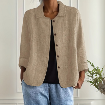 Adeline™|Light Shirt Jacket In A Linen Blend