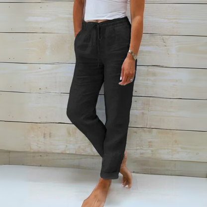 Nia™|Linen Blend Stretch Pants