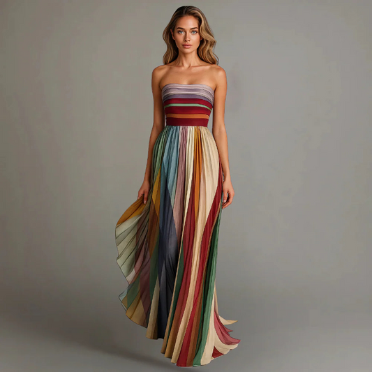 Olivia™|Colorful strapless dress