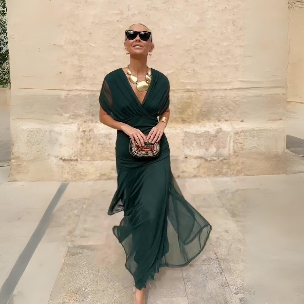 Eloise™|Elegant V-neck Maxi Dress