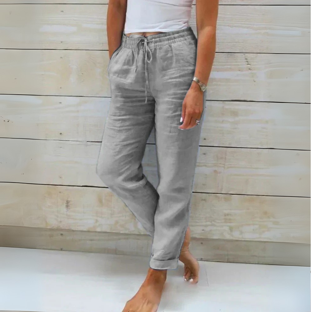 Nia™|Linen Blend Stretch Pants