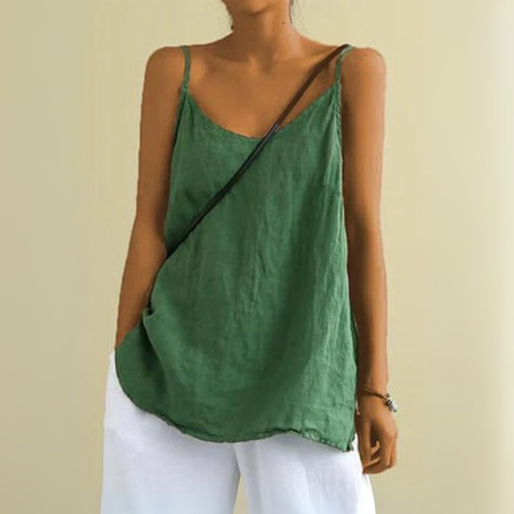 Tessa™|Spaghetti Strap Linen Top
