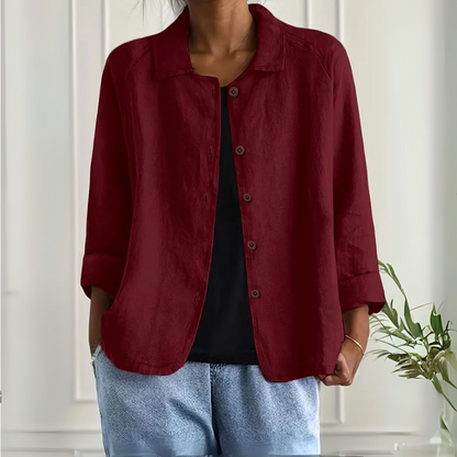 Adeline™|Light Shirt Jacket In A Linen Blend