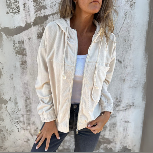 Ruby™|Corduroy hooded jacket with zipper