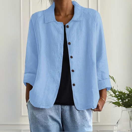 Adeline™|Light Shirt Jacket In A Linen Blend