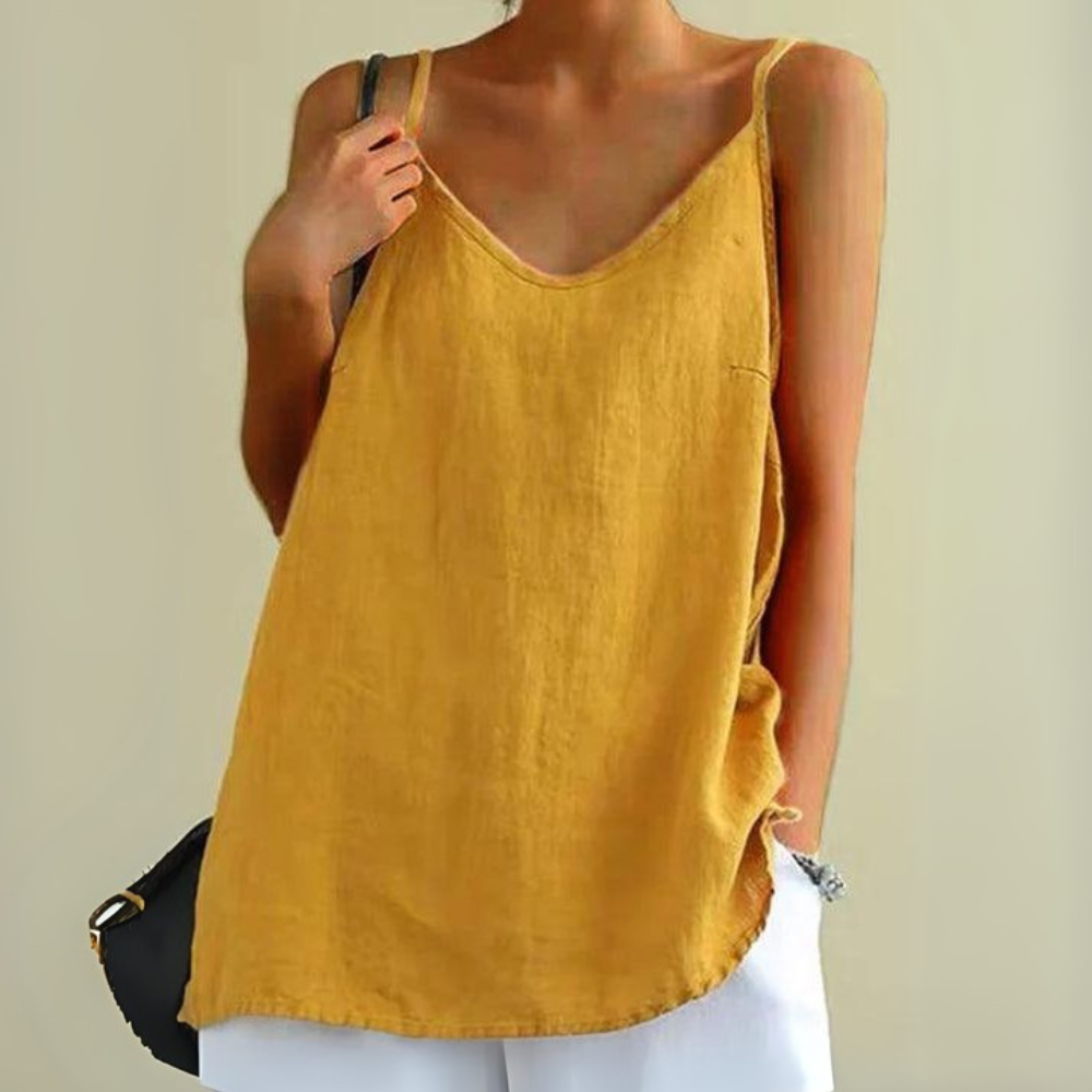 Tessa™|Spaghetti Strap Linen Top
