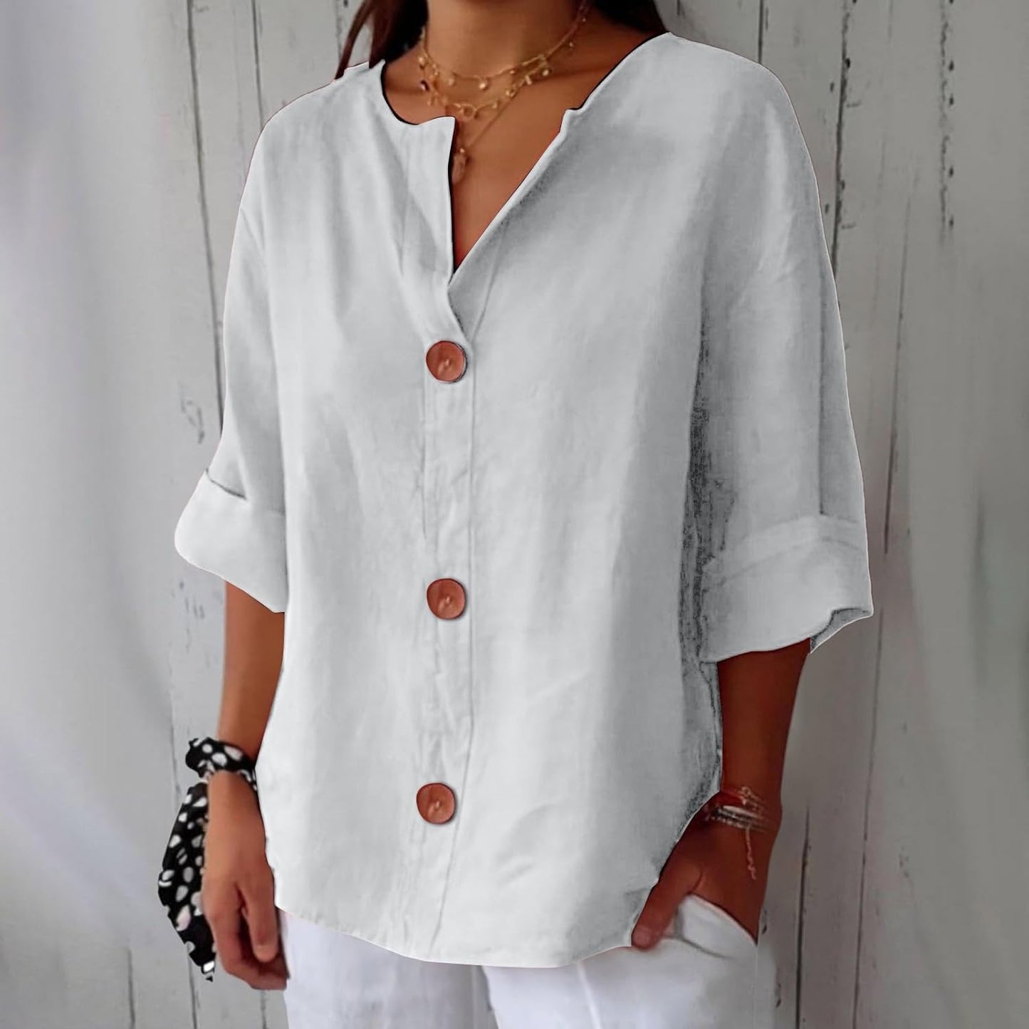 Anika™|Relaxed Linen Blouse