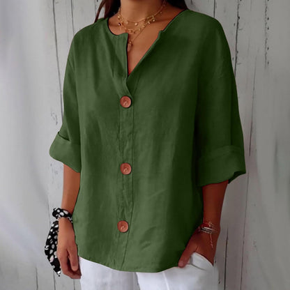 Anika™|Relaxed Linen Blouse