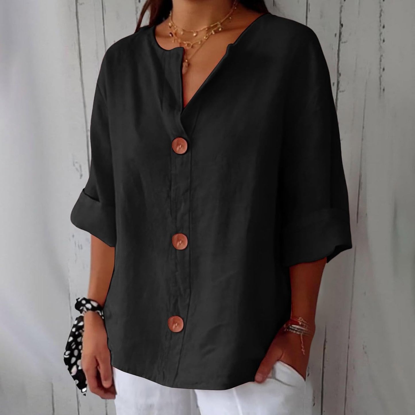 Anika™|Relaxed Linen Blouse