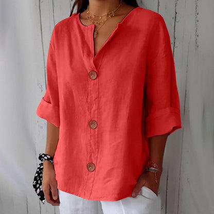Anika™|Relaxed Linen Blouse