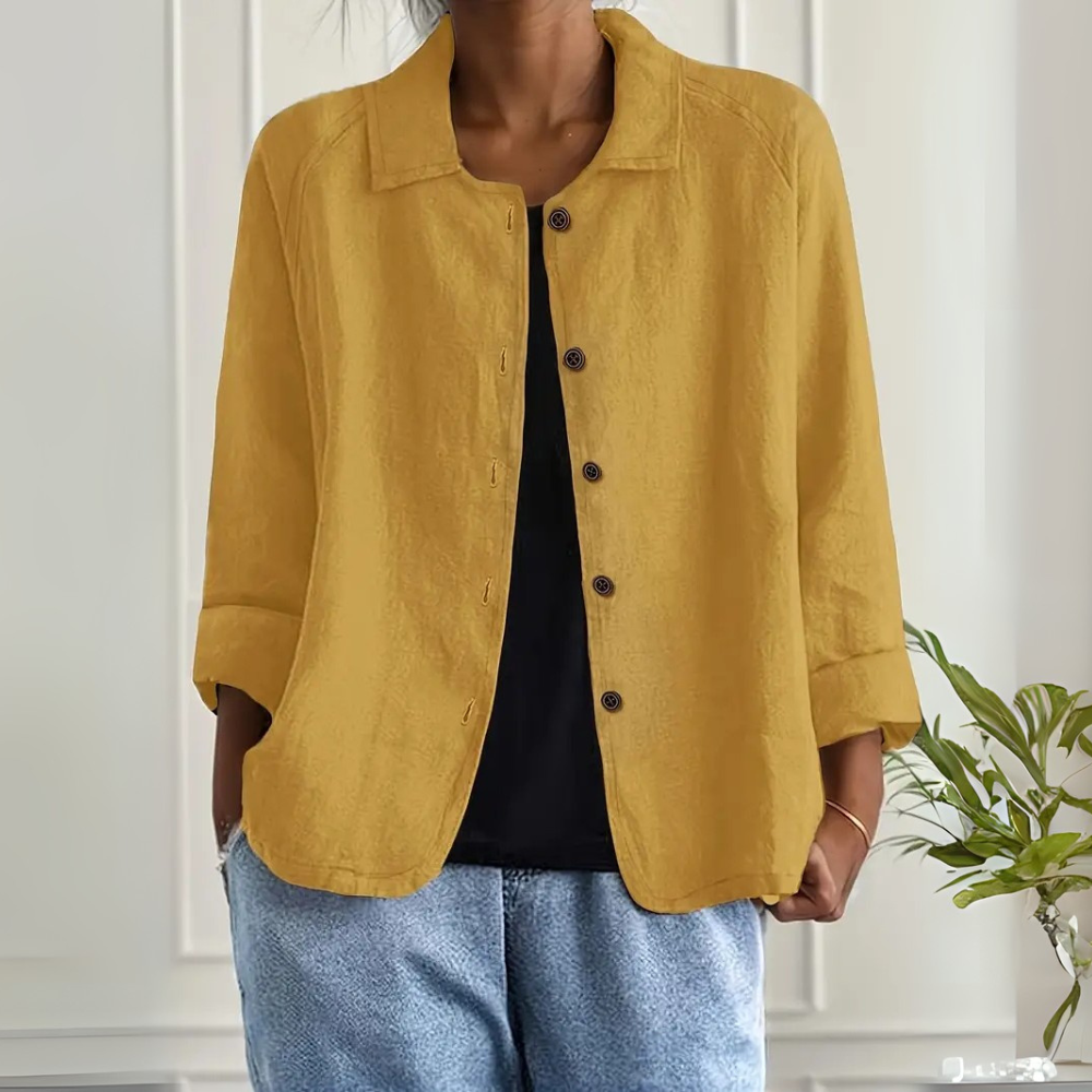 Adeline™|Light Shirt Jacket In A Linen Blend