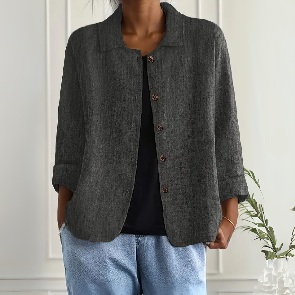 Adeline™|Light Shirt Jacket In A Linen Blend