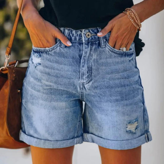 Vianne™|High Waist Denim Short
