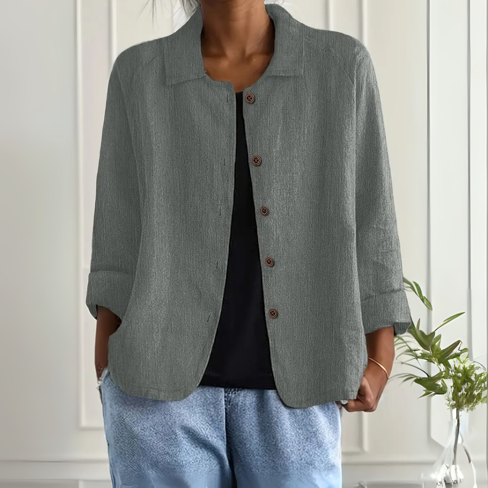 Adeline™|Light Shirt Jacket In A Linen Blend