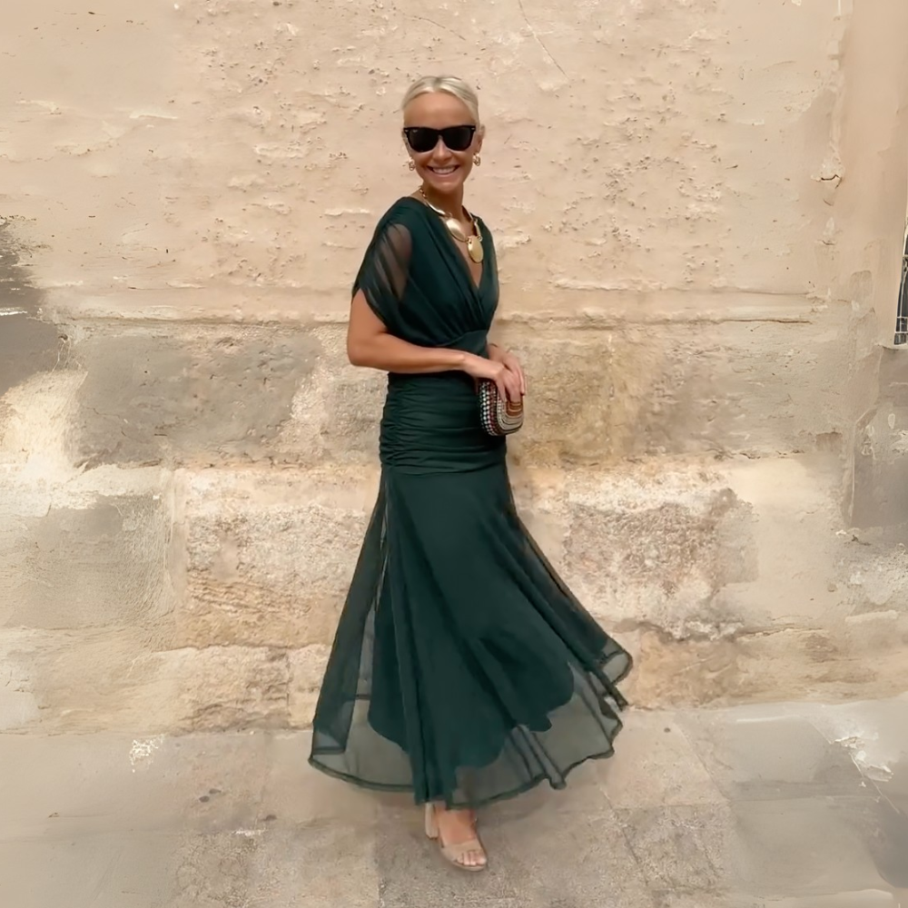 Eloise™|Elegant V-neck Maxi Dress