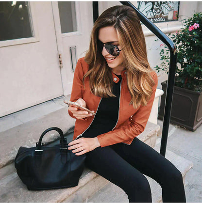 Lucy™|Italian leather jacket