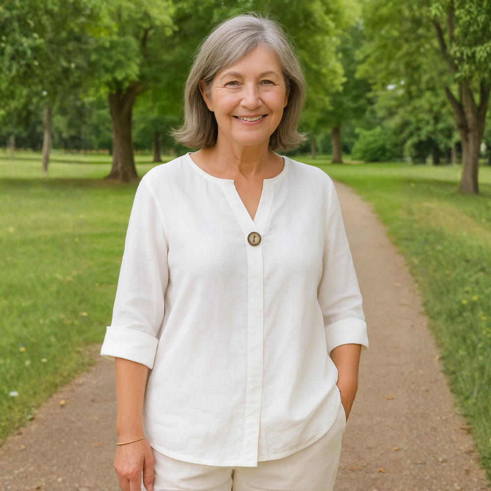 Alexis™|Flattering Linen Blouse