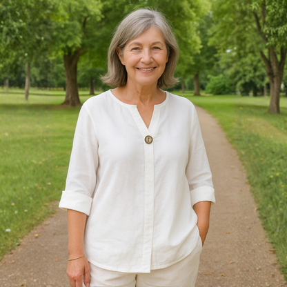 Alexis™|Flattering Linen Blouse