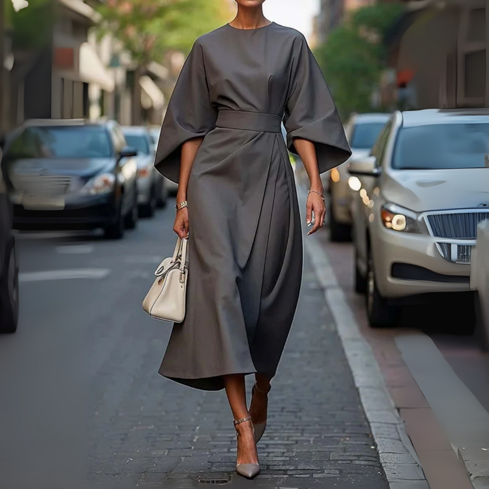 Kiki™|Maxi Length Evening Dress with Belt