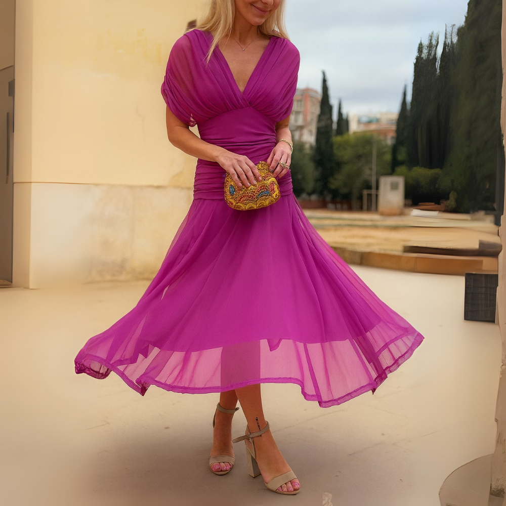 Clementine™|Elegant Mesh Boutonniere Dress