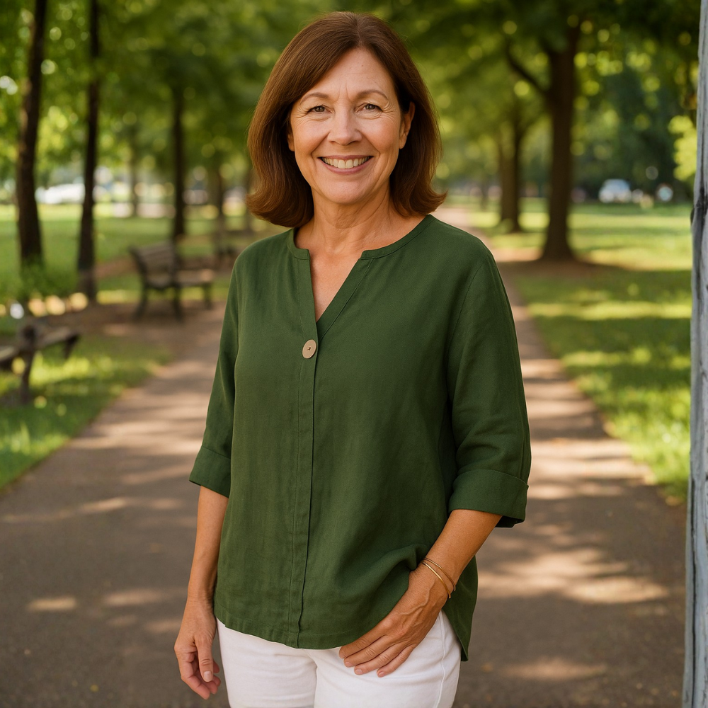 Alexis™|Flattering Linen Blouse