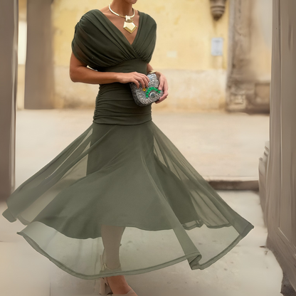 Clementine™|Elegant Mesh Boutonniere Dress
